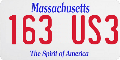 MA license plate 163US3