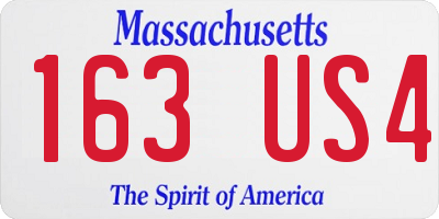 MA license plate 163US4