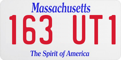 MA license plate 163UT1