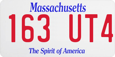MA license plate 163UT4