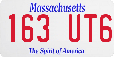 MA license plate 163UT6