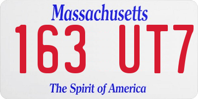 MA license plate 163UT7