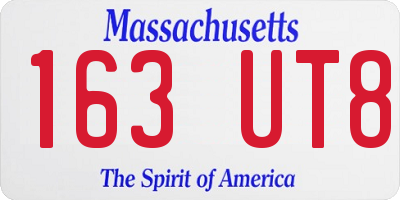 MA license plate 163UT8