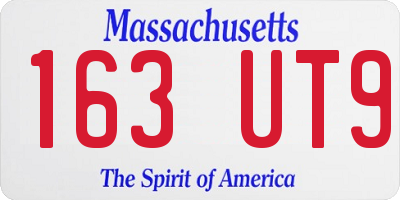 MA license plate 163UT9