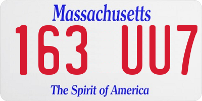 MA license plate 163UU7
