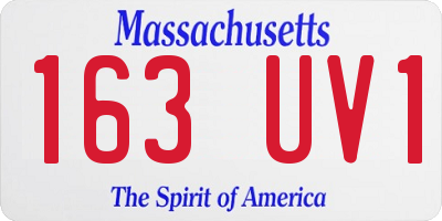 MA license plate 163UV1
