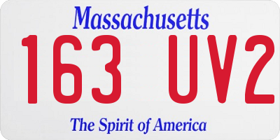 MA license plate 163UV2