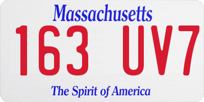 MA license plate 163UV7