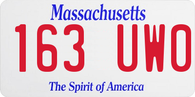 MA license plate 163UW0