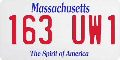 MA license plate 163UW1