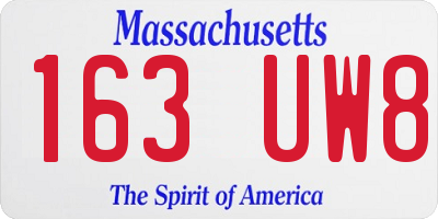 MA license plate 163UW8
