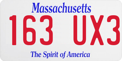 MA license plate 163UX3