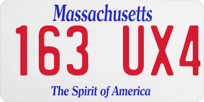 MA license plate 163UX4