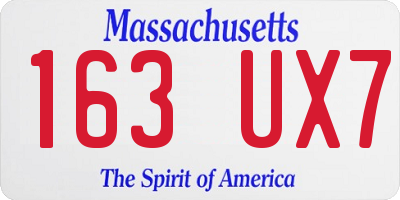 MA license plate 163UX7
