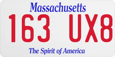 MA license plate 163UX8