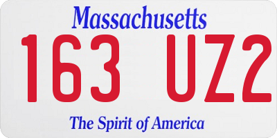 MA license plate 163UZ2
