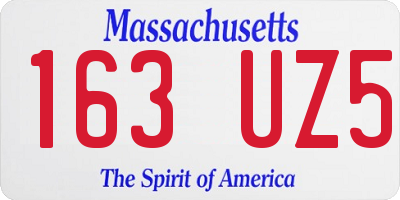 MA license plate 163UZ5