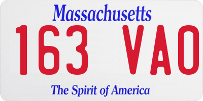 MA license plate 163VA0