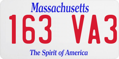 MA license plate 163VA3