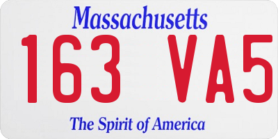 MA license plate 163VA5