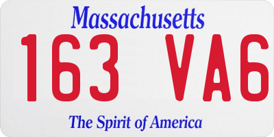 MA license plate 163VA6