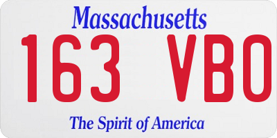 MA license plate 163VB0