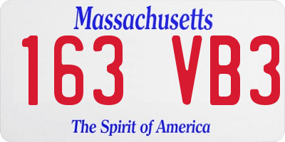 MA license plate 163VB3