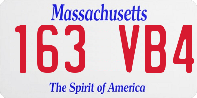 MA license plate 163VB4