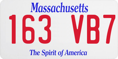 MA license plate 163VB7
