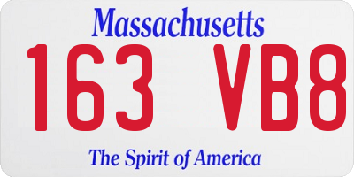 MA license plate 163VB8