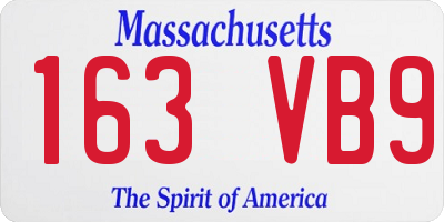 MA license plate 163VB9