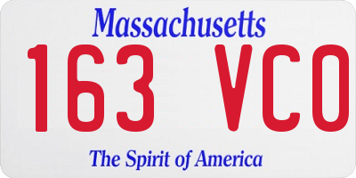 MA license plate 163VC0