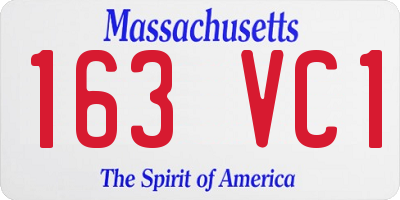 MA license plate 163VC1