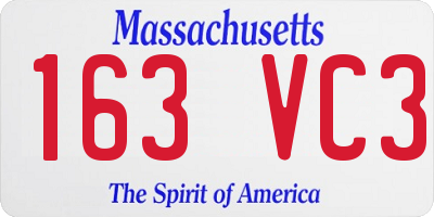 MA license plate 163VC3