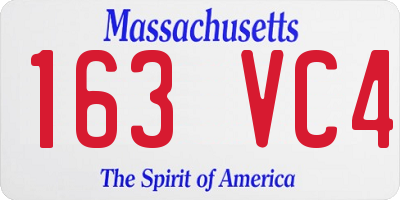 MA license plate 163VC4