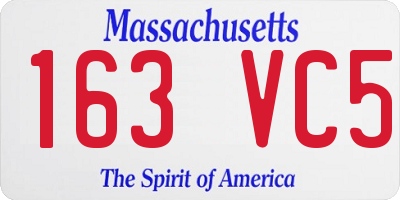 MA license plate 163VC5
