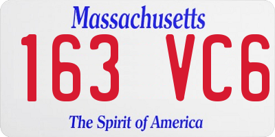 MA license plate 163VC6