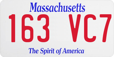 MA license plate 163VC7