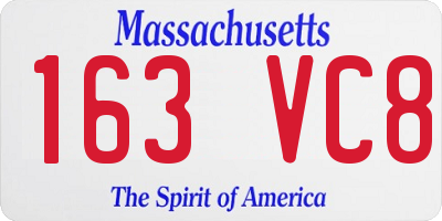 MA license plate 163VC8