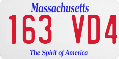 MA license plate 163VD4