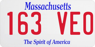MA license plate 163VE0