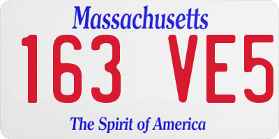 MA license plate 163VE5