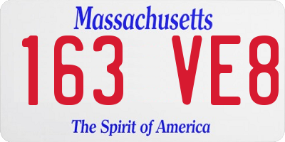 MA license plate 163VE8