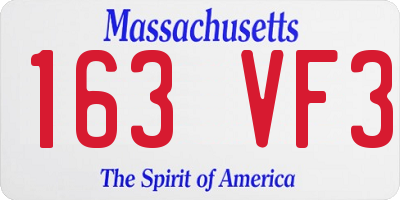 MA license plate 163VF3