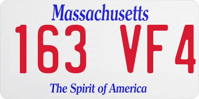 MA license plate 163VF4