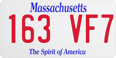 MA license plate 163VF7