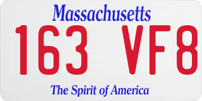 MA license plate 163VF8