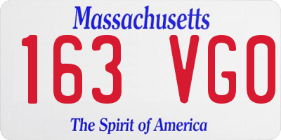 MA license plate 163VG0