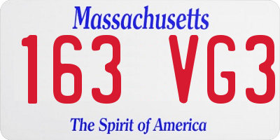 MA license plate 163VG3