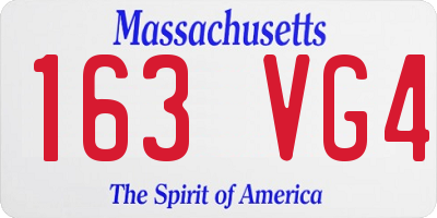 MA license plate 163VG4